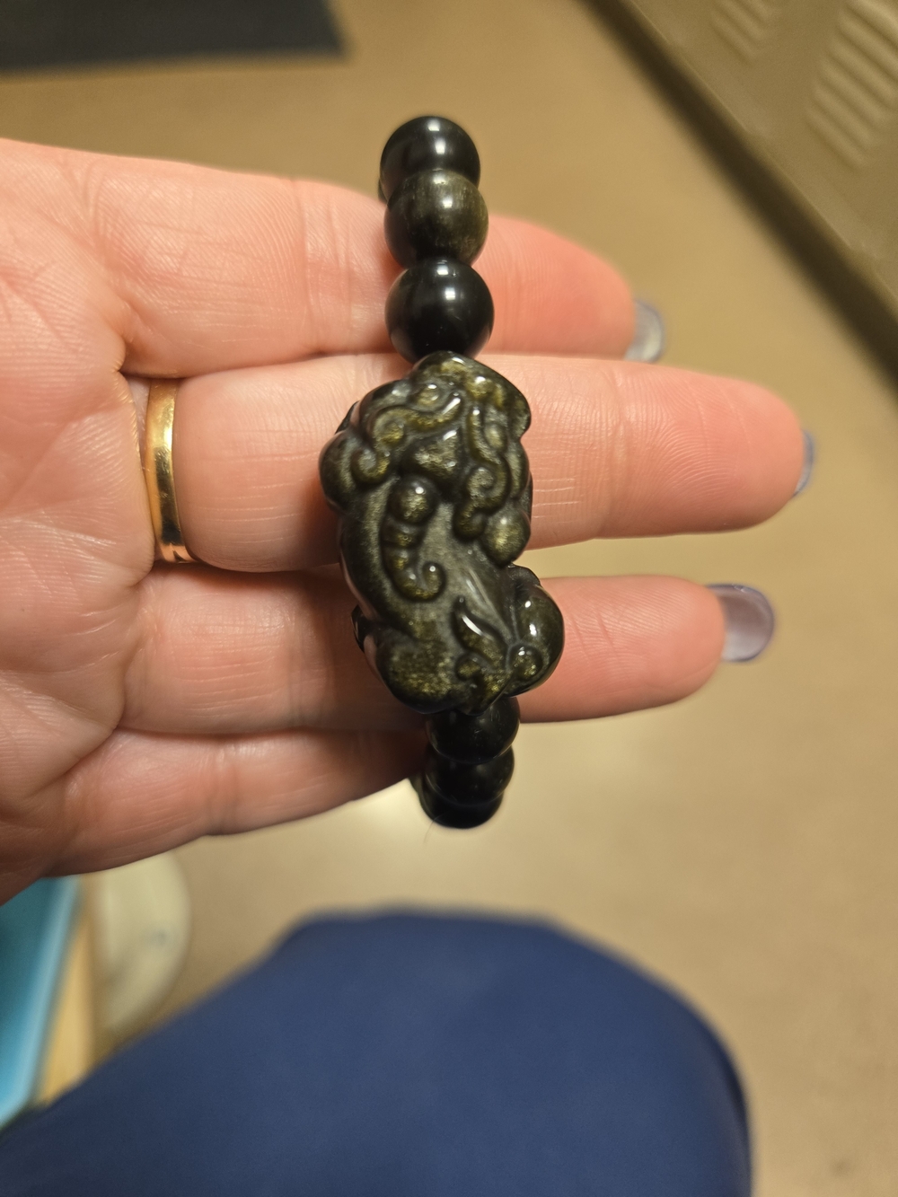 Golden Obsidian Pi Xiu Bead Bracelet